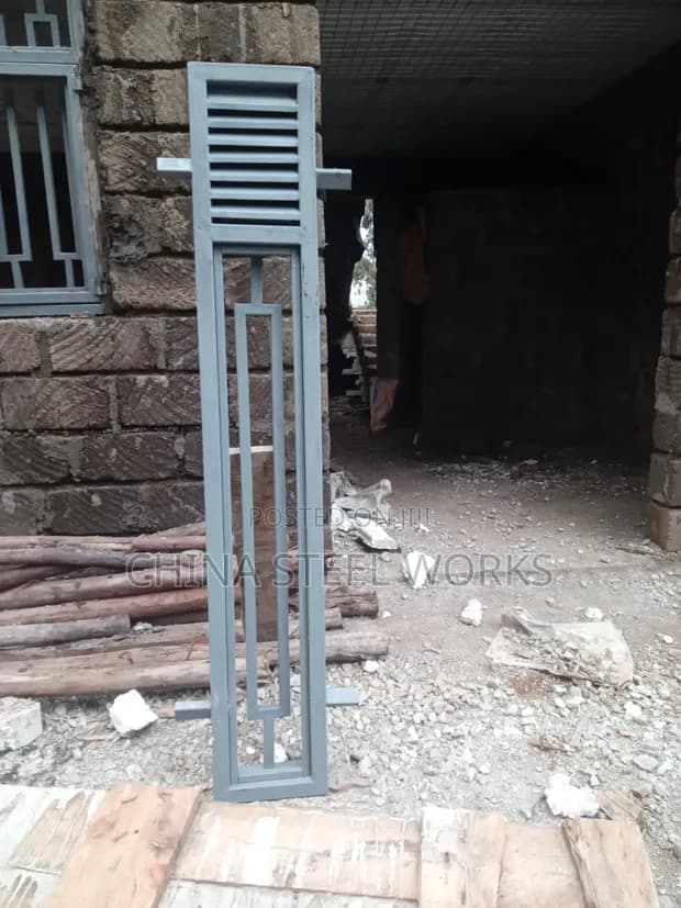 Steel casement window with built-in burglar-proof grille